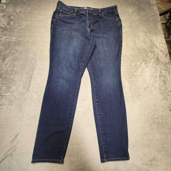 Old Navy Jeans Womens 14 Blue Pop Icon Skinny Stretch Denim Five Pocket Zip Fly - Picture 1 of 10